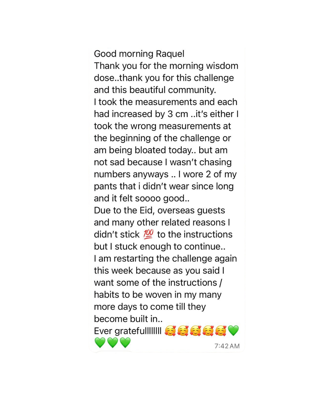 Flat Tummy program feedback screenshot 1