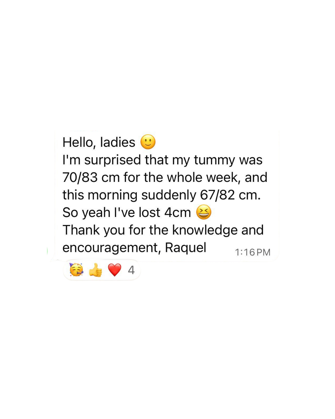Flat Tummy program feedback screenshot 2
