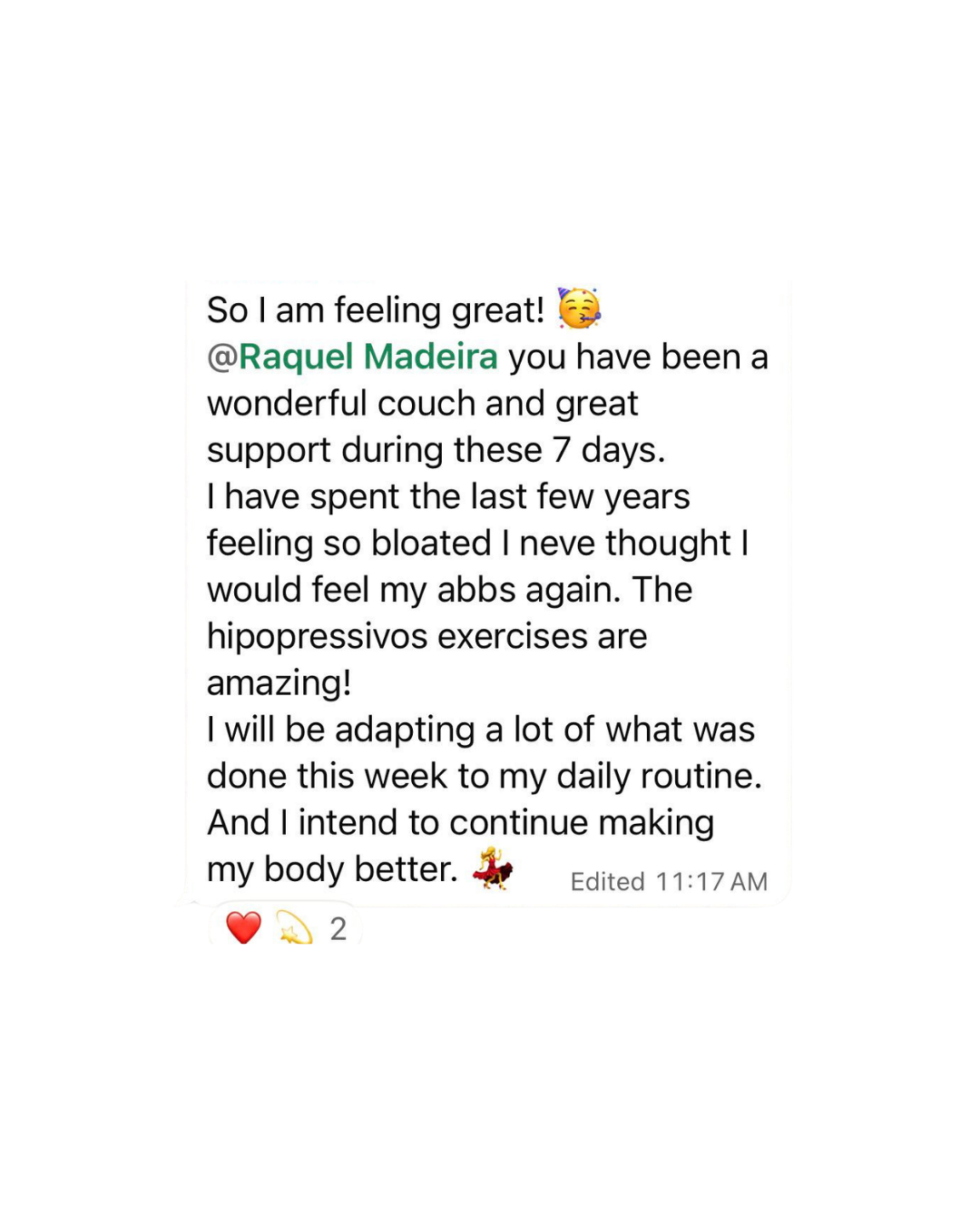 Flat Tummy program feedback screenshot 3